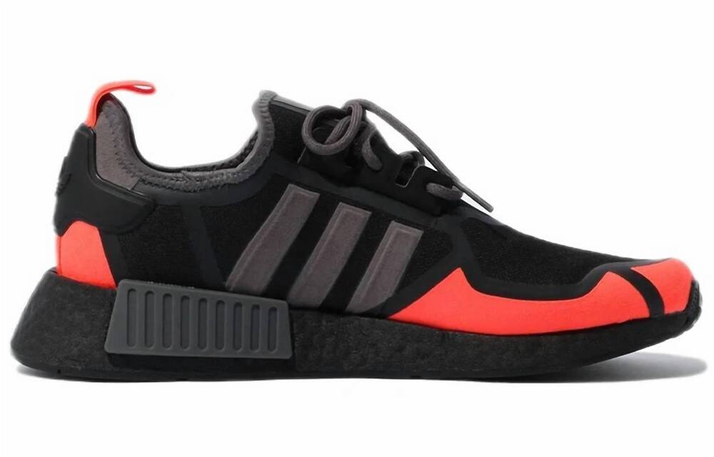 NEW ADIDAS men's nmd_r1 sneaker in black solar red